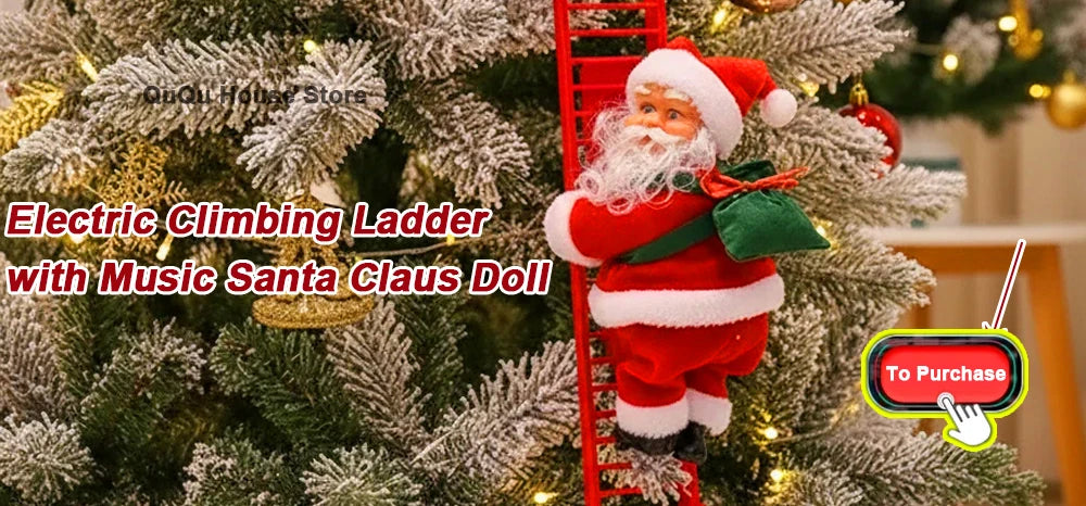 Electric Climbing Ladder Santa Claus Music Doll