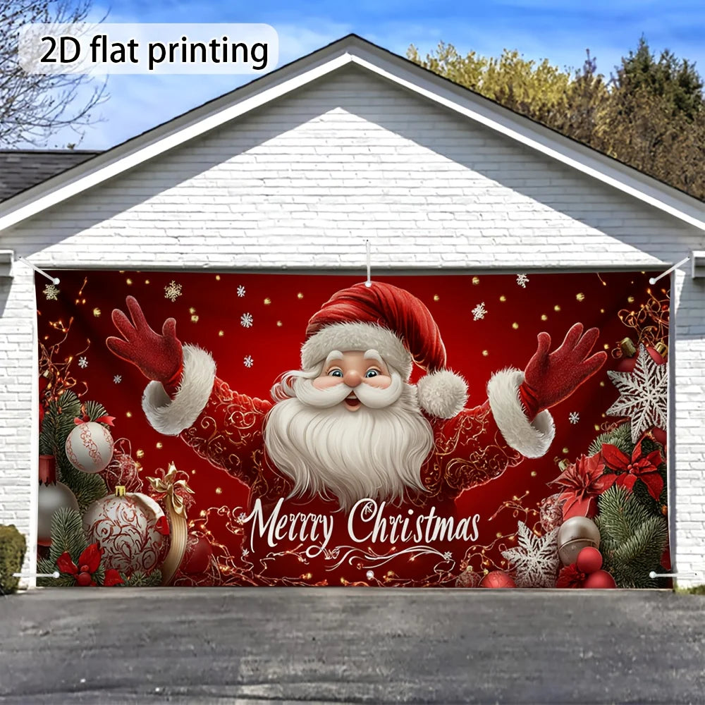 Santa Clause Garage Door Banner