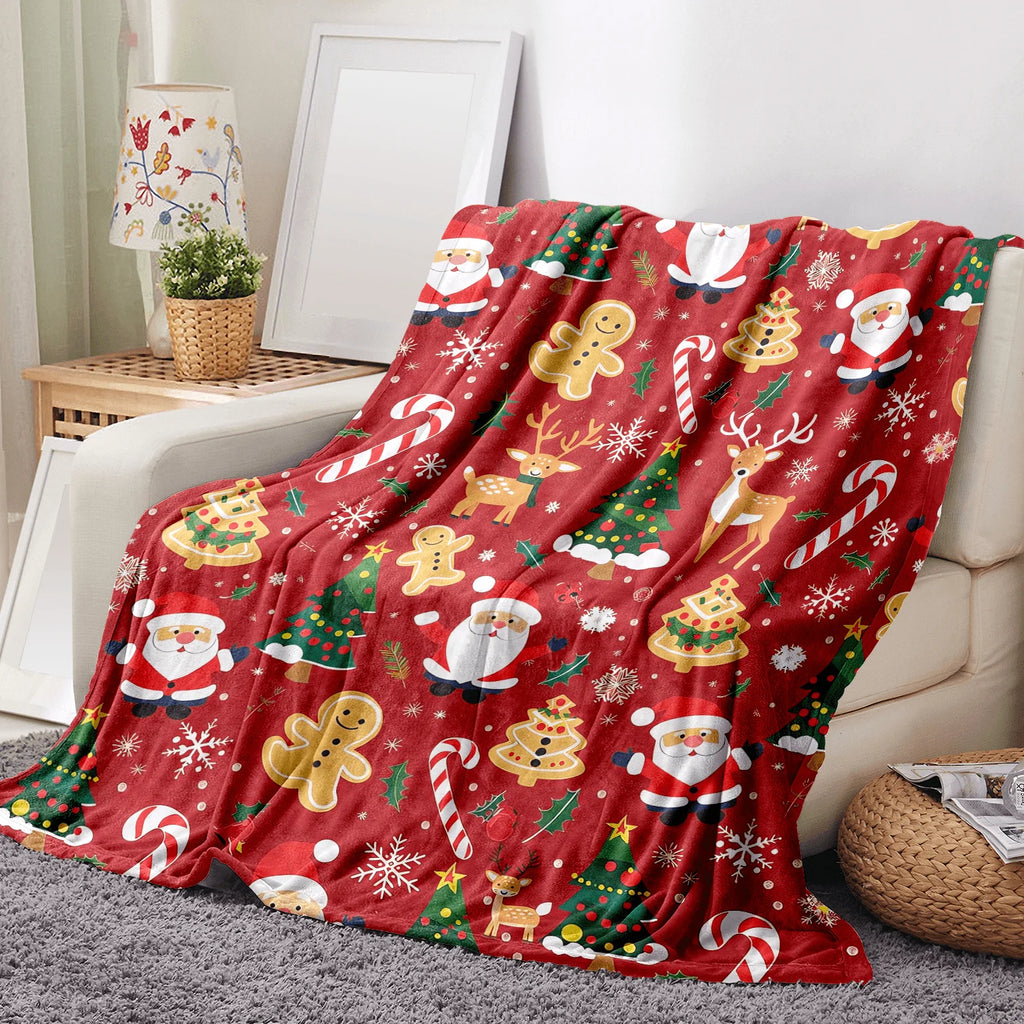Festive Christmas Santa Throw Blanket