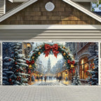Christmas Winter Scene Garage Door Banner