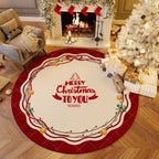 Christmas Tree Bow Round Rug