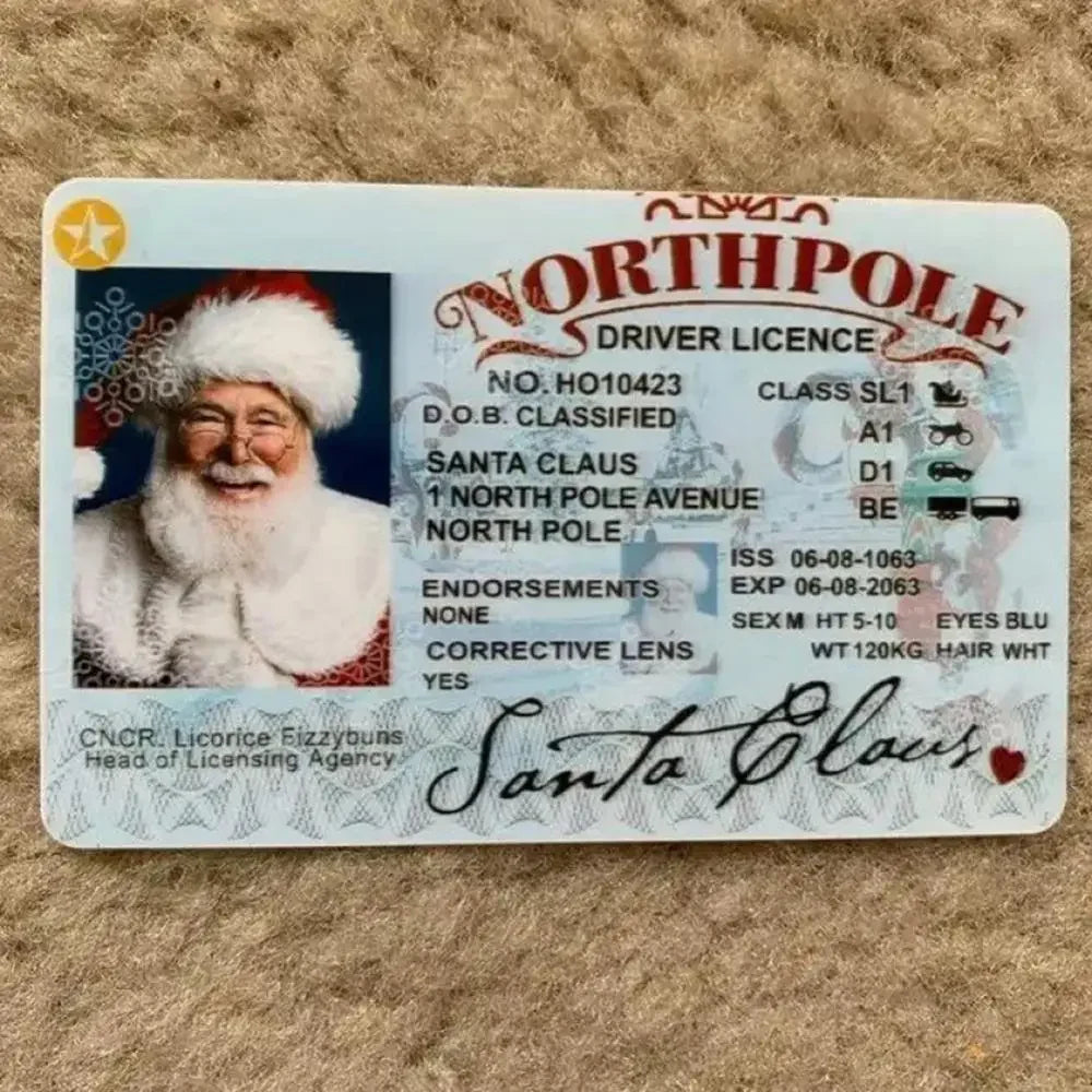 Cards Santa Claus Flying Licence Christmas Eve