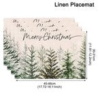 Linen Christmas Tree Placemats