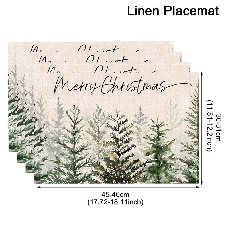 Linen Christmas Tree Placemats