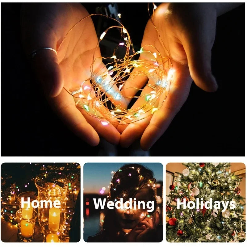 Solar Christmas Path Garland Lights