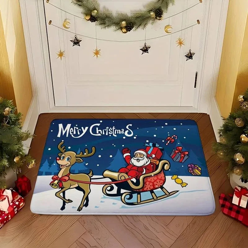 Santa Claus Pattern Christmas Doormat