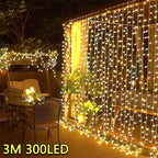 Twinkling Christmas Window Curtain Lights
