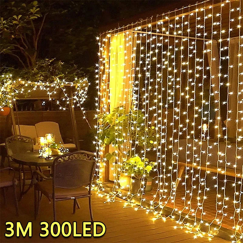 Twinkling Christmas Window Curtain Lights
