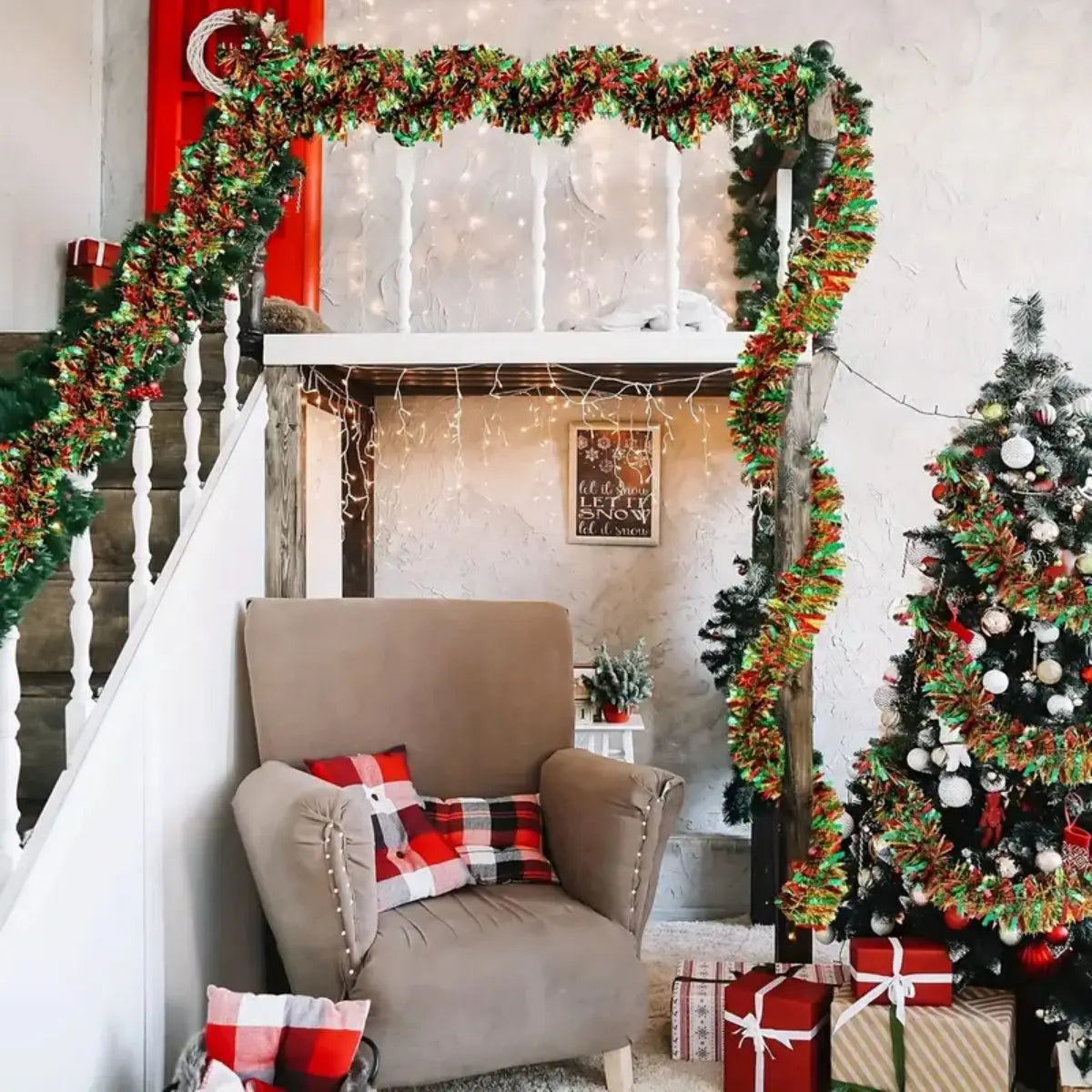 Metallic Christmas Tinsel Garland