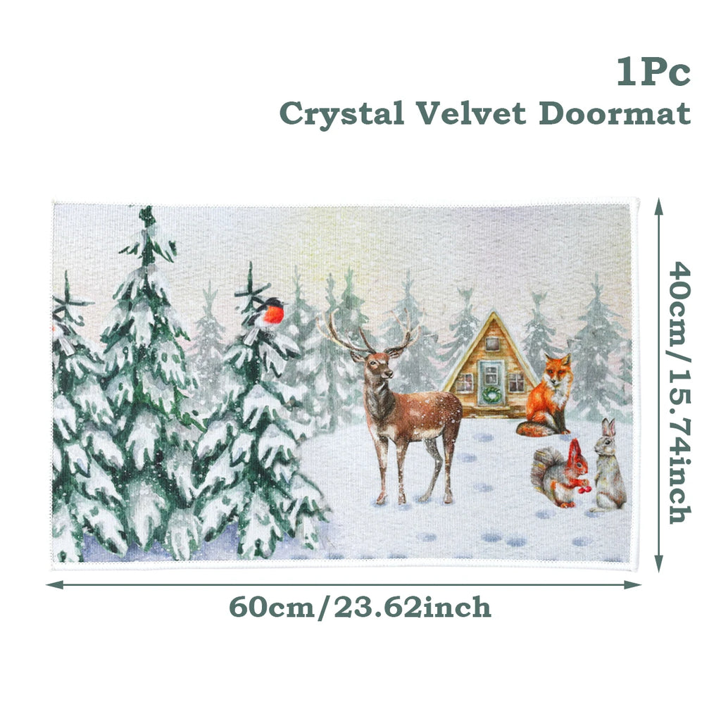 Christmas Door Mat Santa Claus Carpet Merry