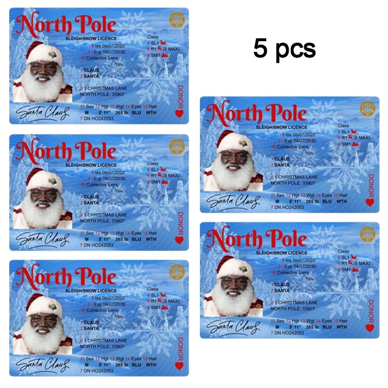 Cards Santa Claus Flying Licence Christmas Eve