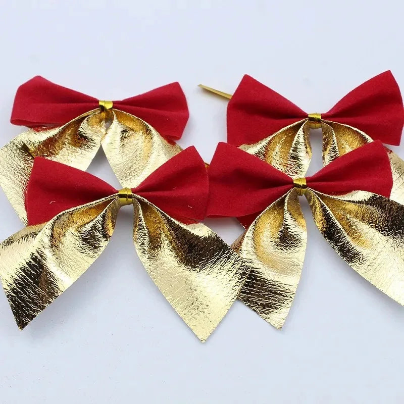 Mini Red and Gold Christmas Bows