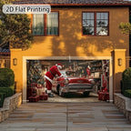 Christmas Santa Clause Mechanic Garage Door Banner