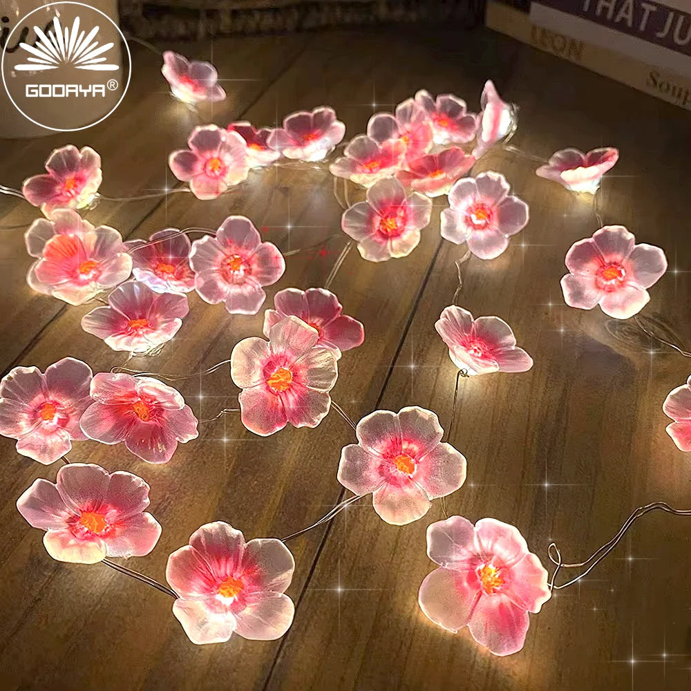 Blush Holiday Blossom String Lights