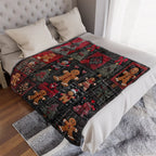 Vintage Christmas Gingerbread Man Blanket