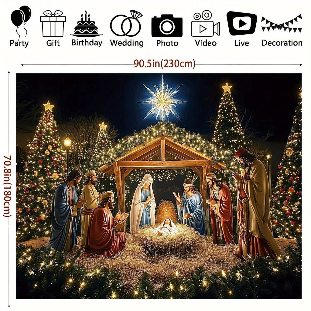 Christmas Nativity Garage Door Banner