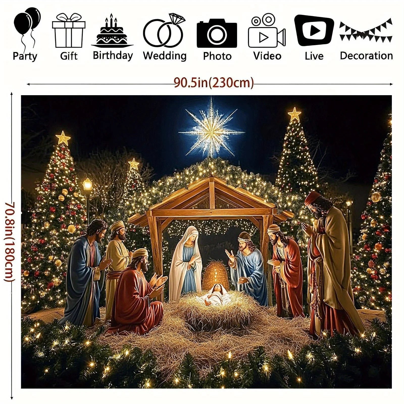 Christmas Nativity Garage Door Banner