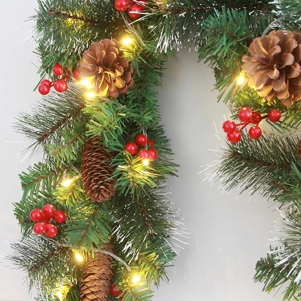 Christmas Pinecone & Red Berries Wreath Garland