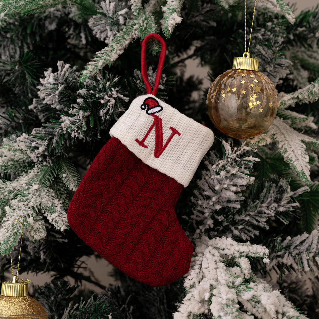 Monogram Christmas Knit Stockings