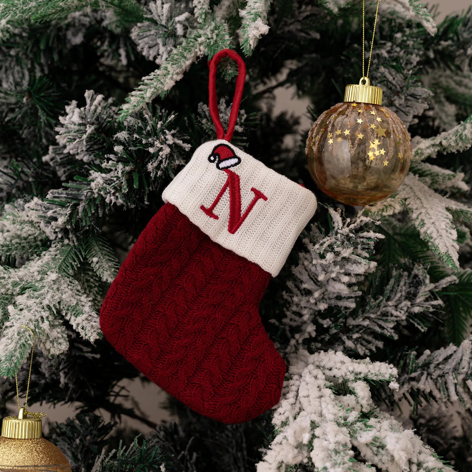 Monogram Christmas Knit Stockings