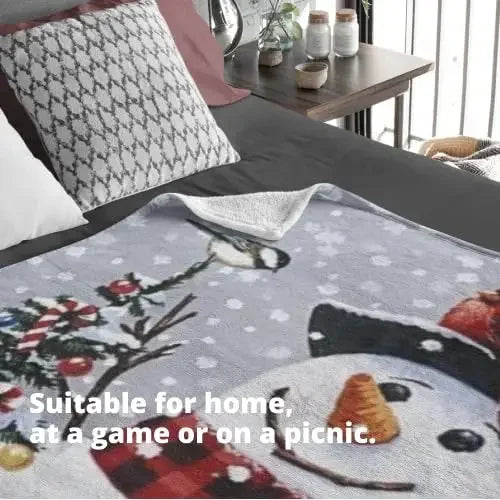 Red Sherpa Christmas Throw Blanket