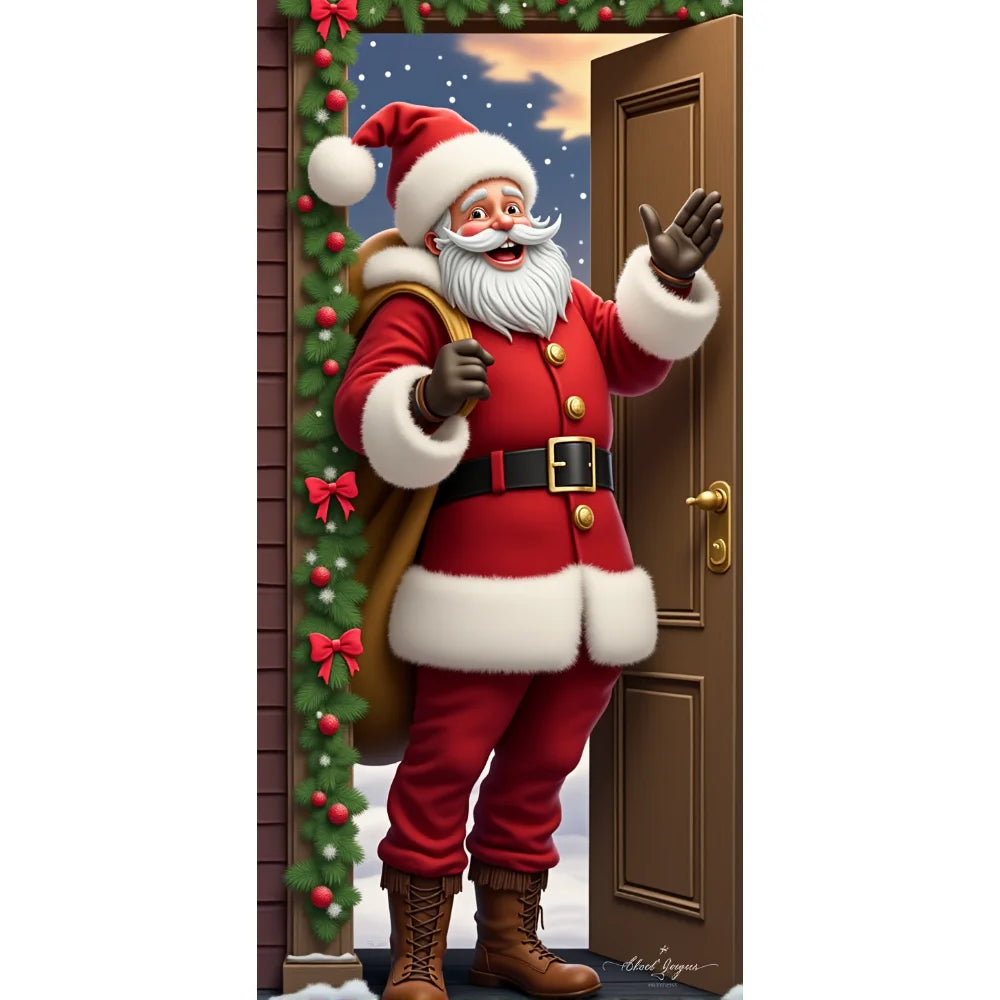 Santa Claus Christmas Tree Door Banner