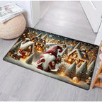 Cheerful Christmas Gnome Door Mat