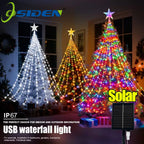 Solar Star Waterfall Holiday Lights