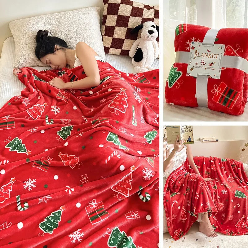Snuggly Christmas Flannel Throw