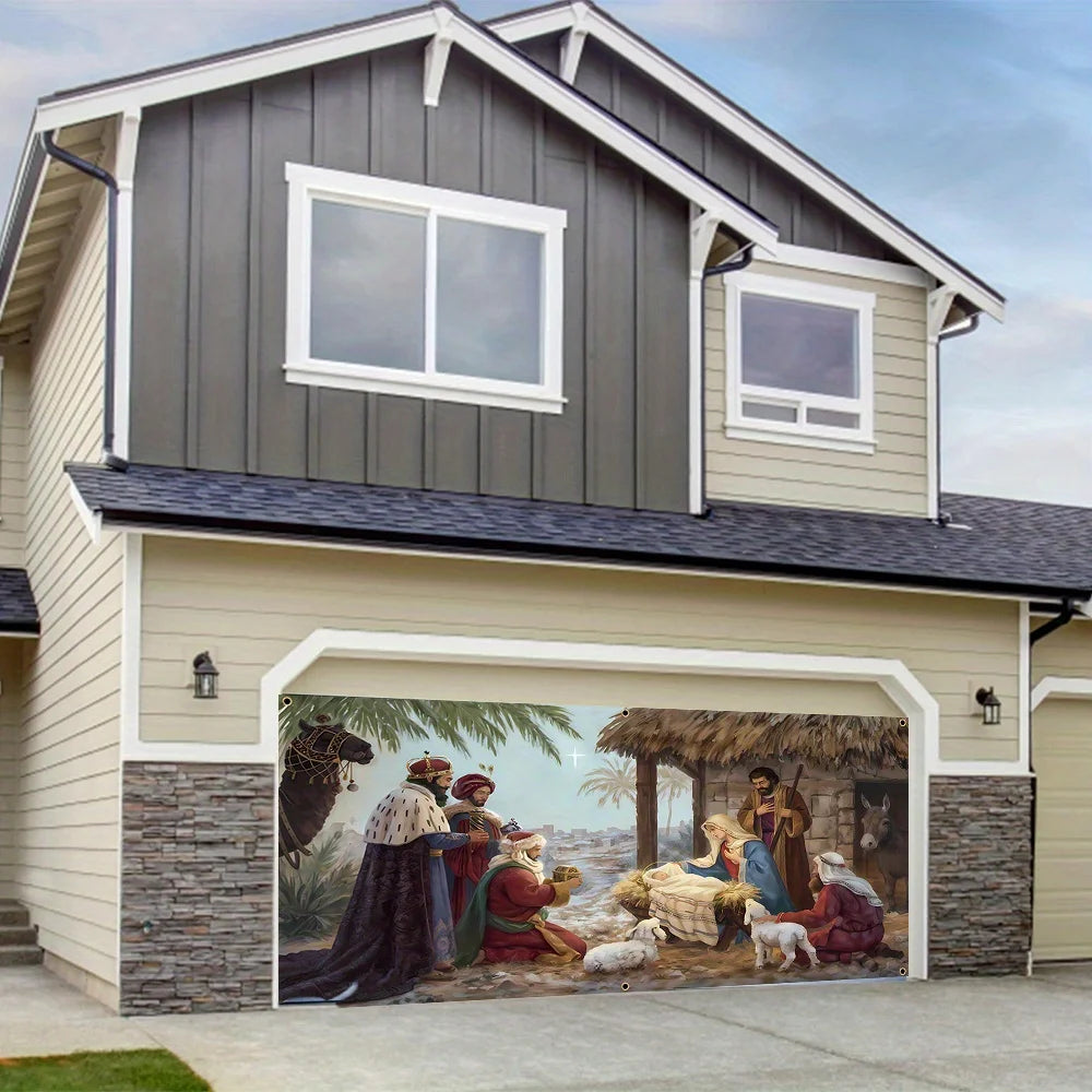 Christmas Jesus Birth Garage Door Banner