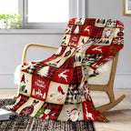 Throw Christmas Theme Pattern Flannel Blanket