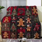 Vintage Christmas Gingerbread Man Blanket