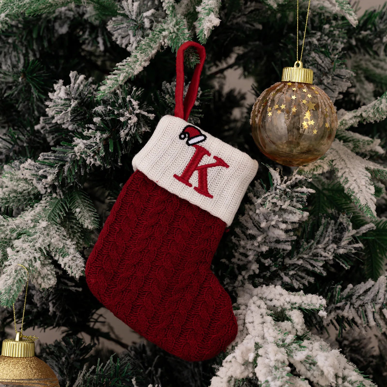 Monogram Christmas Knit Stockings