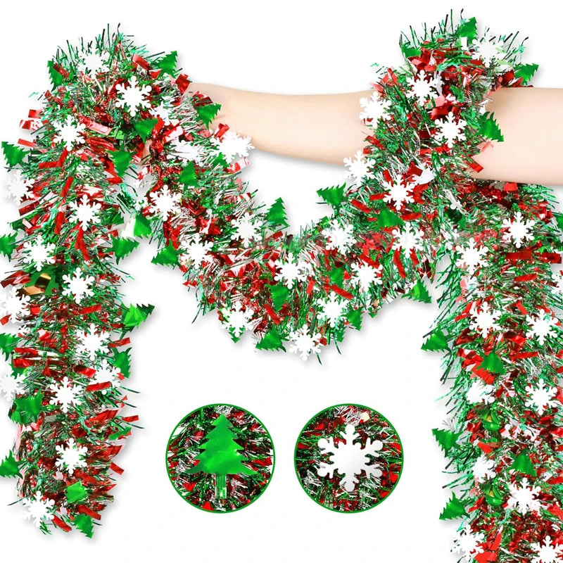 Christmas Tinsel Garland Wreath