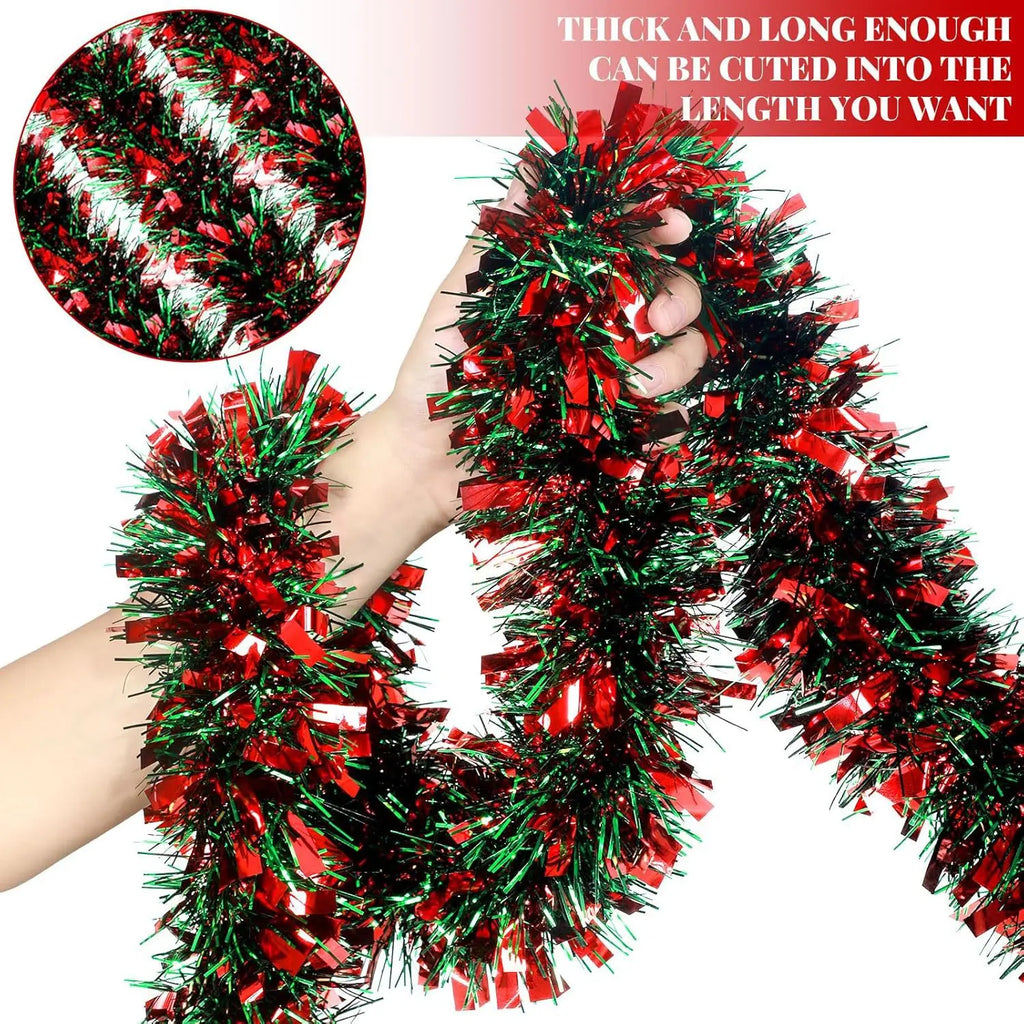Christmas Tinsel Garland Wreath