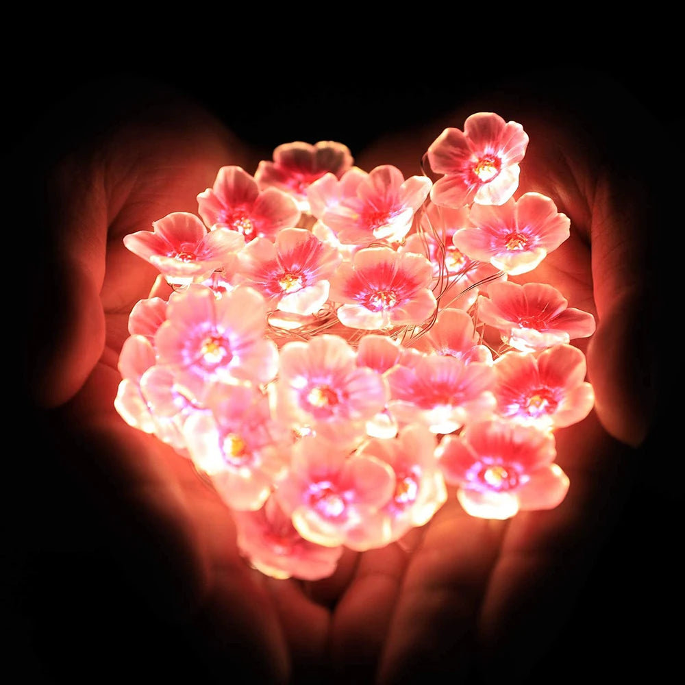 Blush Holiday Blossom String Lights