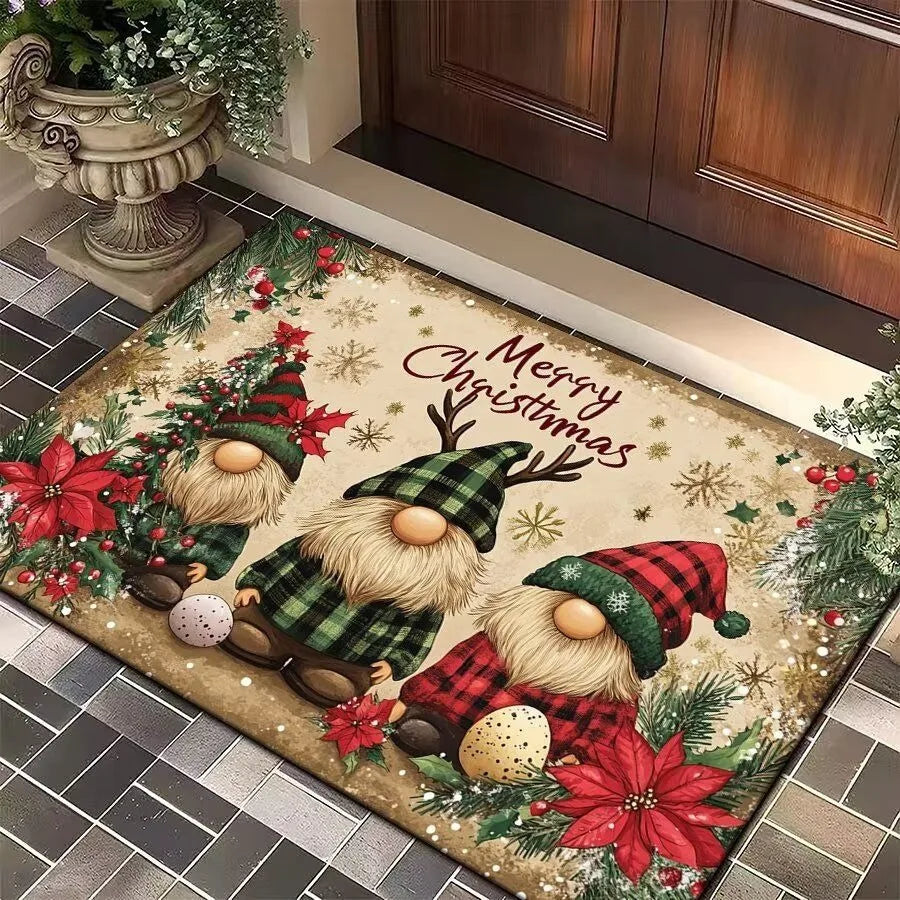 Santa and Reindeer Entryway Mat