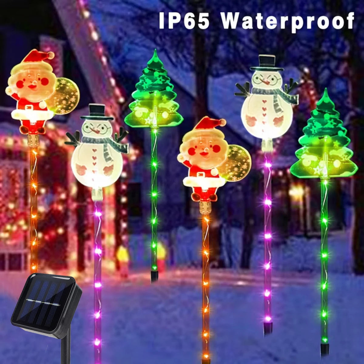 Solar Santa Tree and Reindeer Lights