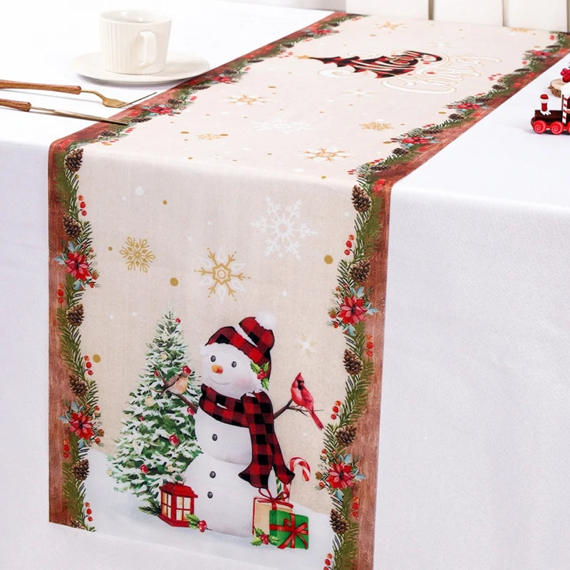 Santa Claus Christmas Table Runner Flag Noel