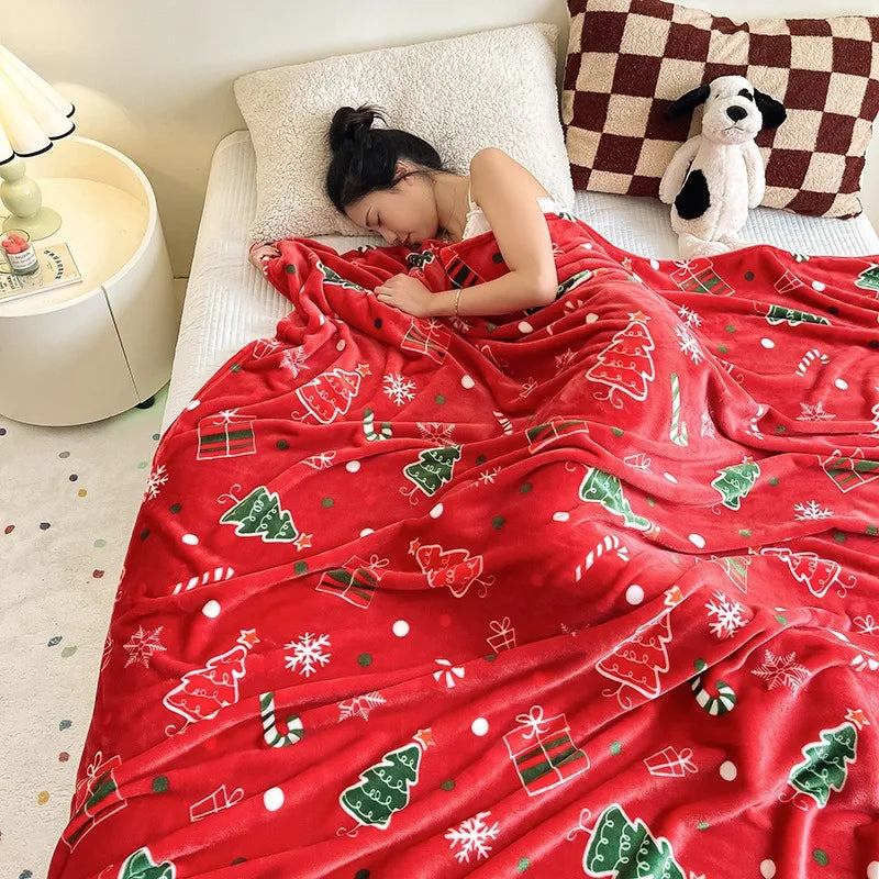Snuggly Christmas Flannel Throw