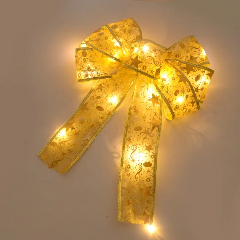 Christmas Tree Bow Ribbon Topper Hanging Ornament