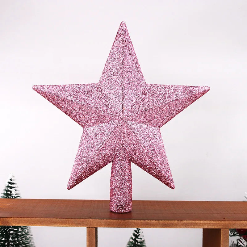 Christmas Tree Top Star Merry Shiny Gold