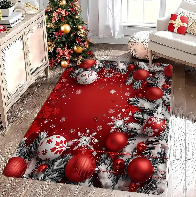 Festive Snowflake Holiday Rug