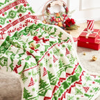 Red Sherpa Christmas Throw Blanket