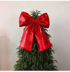Christmas Bow Red Velvet Tree Toppers Ornament