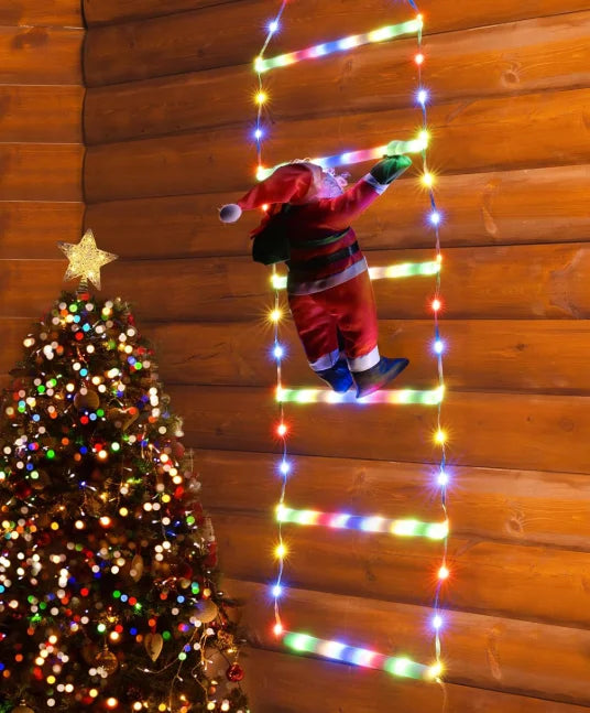 Christmas LED Santa Claus Climbing Ladder Light