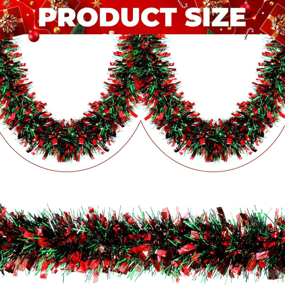 Christmas Tinsel Garland Wreath