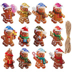 Christmas Gingerbread Man Ornaments Tree Wooden Hanging
