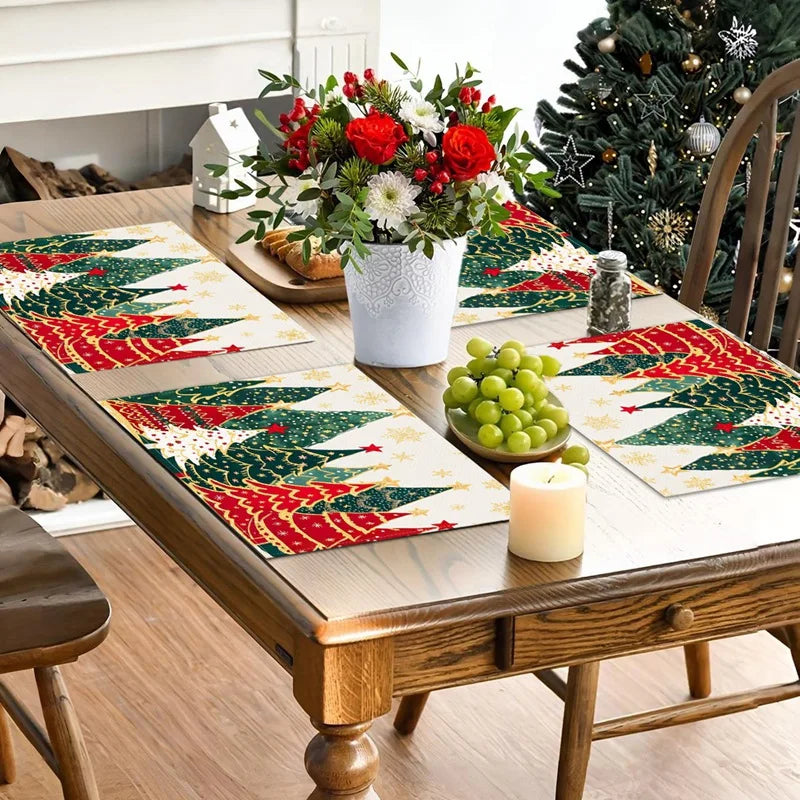Linen Christmas Tree Placemats