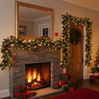 Christmas Garland Wreath With Pinecones Red Berries